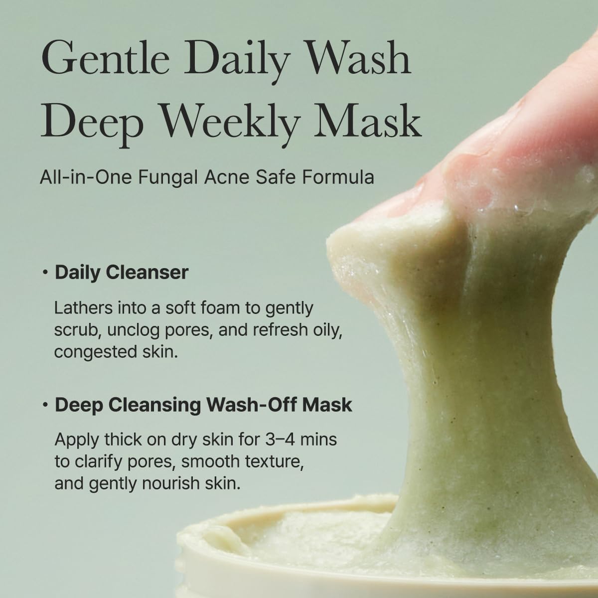 Arencia Korean Rice Mochi Face Cleanser - Face Mask, Foaming Cleanser, Gentle Scrub All in One - Deep Cleansing, Moisturizing, Pore Minimizing, Removing Blackhead- with Rice Water & Green Tea, Mugwort