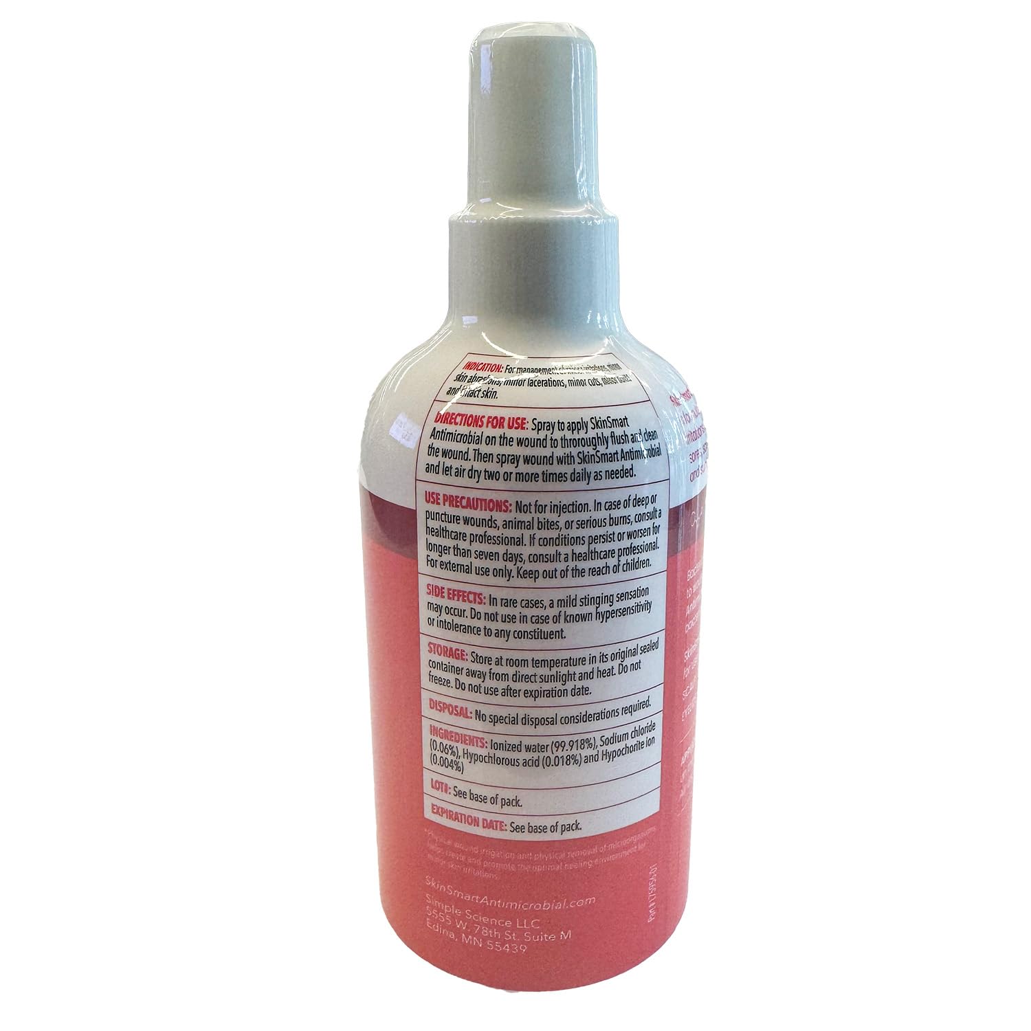 SkinSmart Antimicrobial Wound Therapy, Hypochlorous Acid Safely Removes Bacteria so Wounds Can Heal, 8 Ounce Clear Spray