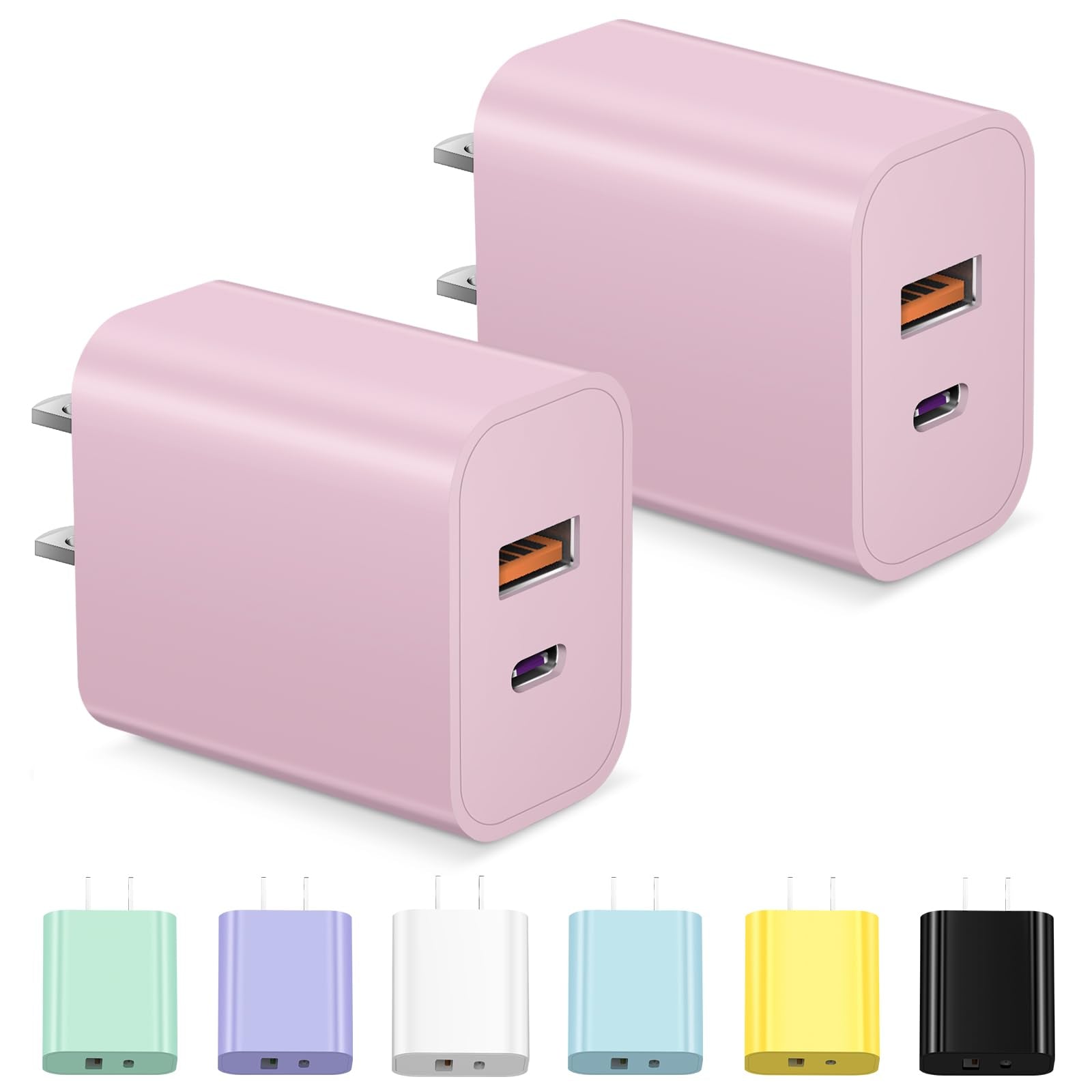 [3 Pack] USB C Charger Block, iPhone 16 Charger Block Dual Port PD Power Adapter Fast Charging Block for iPhone 16/16 Pro/16 Pro Max/16 Plus/15/14/13/12/11,X, iPad, Google Pxel, Samsung Galaxy