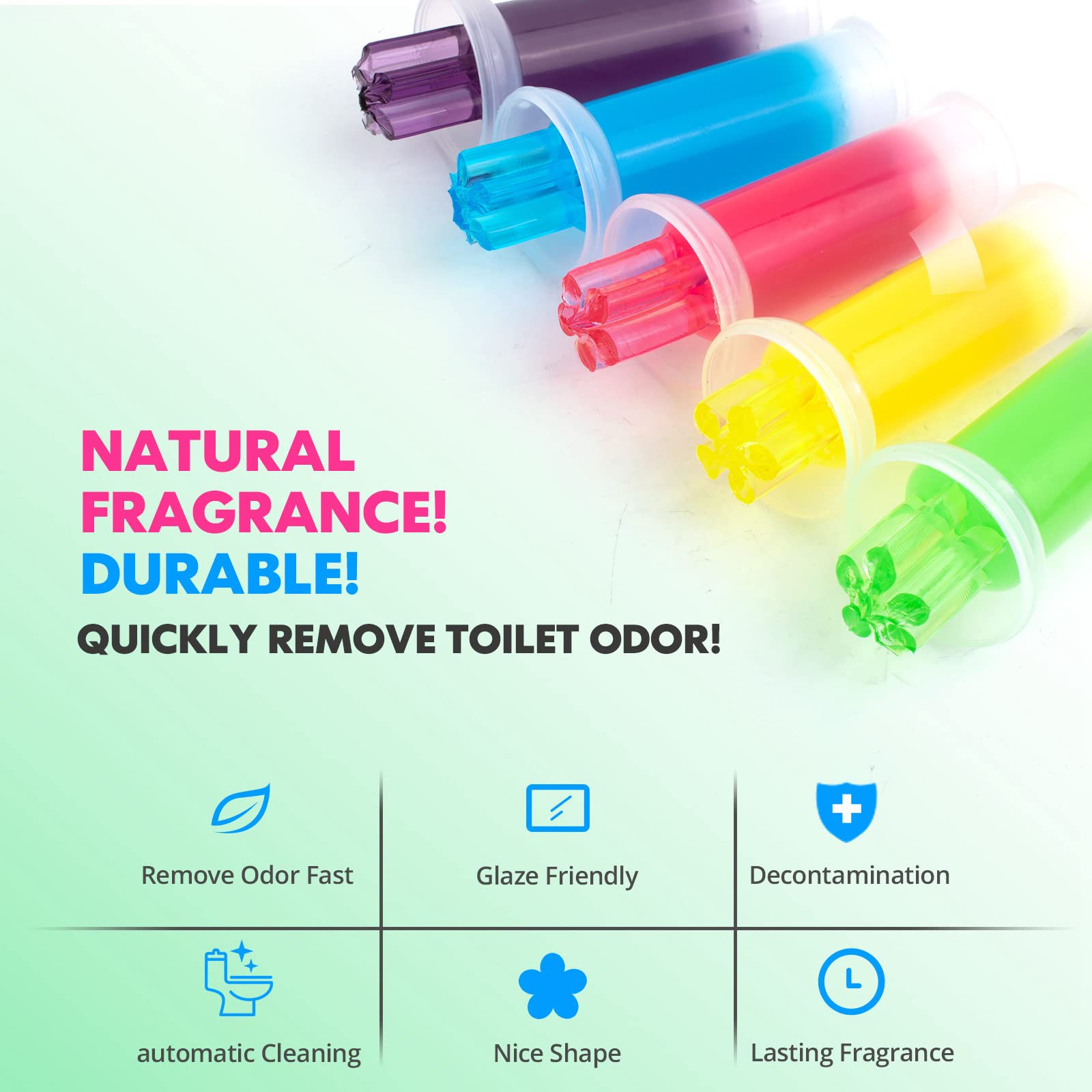 KILOSTEP Toilet Gel, 60 Count 5 Kinds Of Scent Toilet Cleaner Bowl Gel Stamp Kit Air Freshener