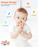 akolik Teething Toys for Babies, Baby Teethers Toy Teething Ring Silicone, Grasping Teething Toy, BPA Free Teething Nursing Accessories for 3+ Months Boy, Girl Toddlers