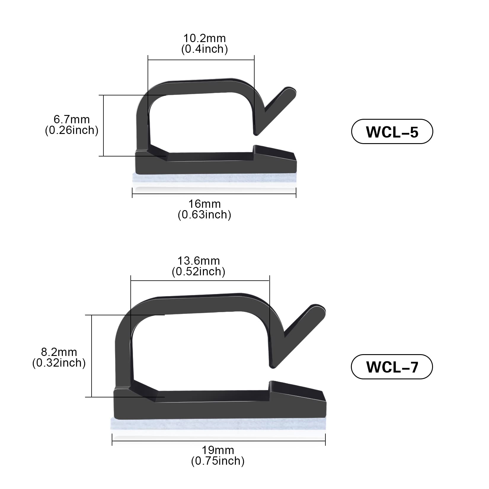 XHF 120 PCS Adhesive Cable Wire Clips Black, Outdoor Cable Management Wire Organizer Cord Holder for Under Desk, Car, Wall, TV PC Ethernet Cable