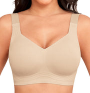 Xcutting Soft Sleep Wirefree Bras for Women Full Coverage No Underwire Wireless Bras Comfortable Sports Bras for Sagging Breasts Padded (Nude,2X-Large)