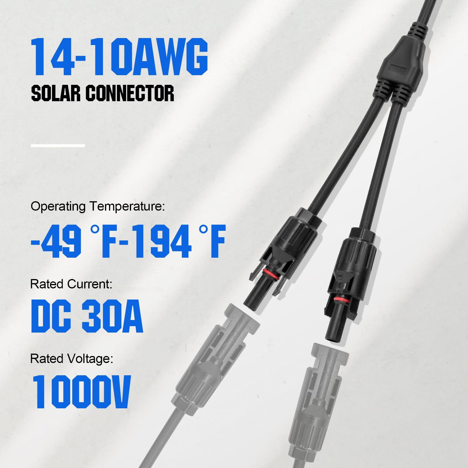 ECO-WORTHY Solar Connectors Y Branch Parallel PV Adapter Cable Wire Plug Tool Kit for Solar Panel(M/FF+F/MM)