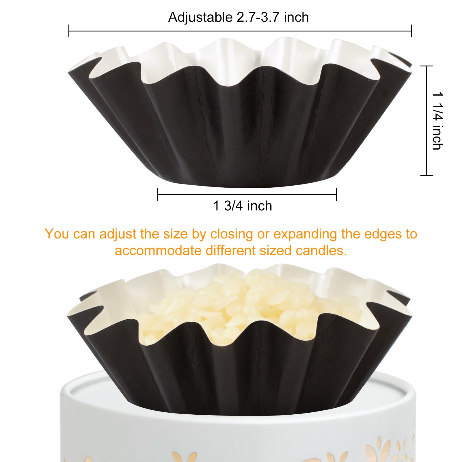 Ninsula 70P Wax Melt Liners, Reusable Wax Warmer Liners for Any Wax Cubes, Leakproof Wax Melt Cups for Scented Candle, Plug in Warmers, Electric Wax Melters and Wax Burner(Black)