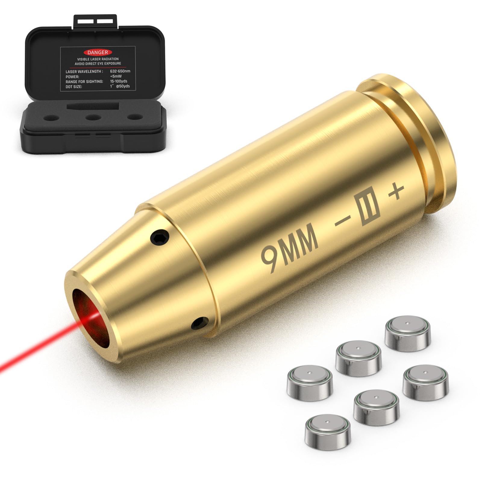 منظار تسديد Feyachi Bore Sight 9mm بالليزر الأحمر مع 3 مجموعات بطاريات