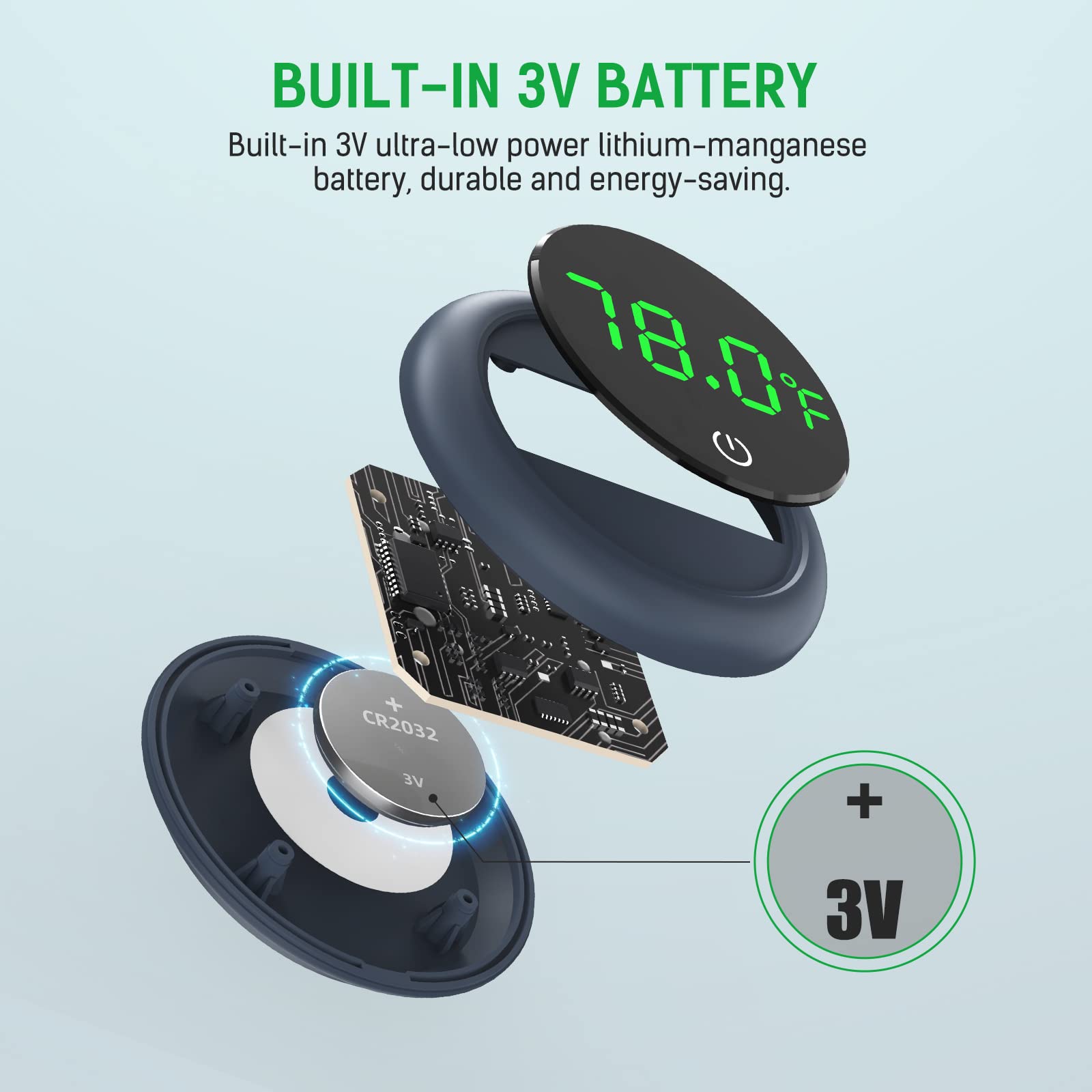 PAIZOO Fish Tank Digital Thermometer Accurate LED Display to ±0.9°F Tank Thermometer Aquarium Temperature Measurement Suitable for Fish, Axolotl, Turtle or Aquatic