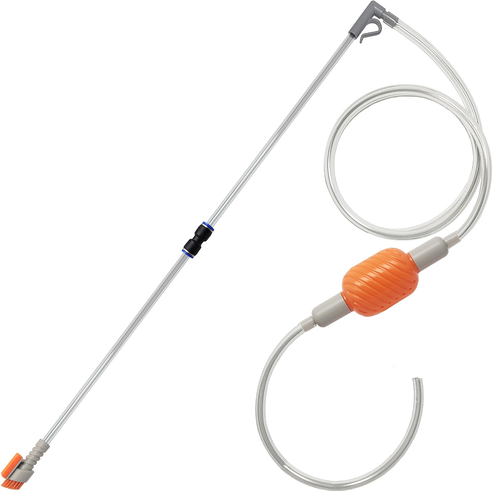 AREPK Compact Aquarium Siphon Vacuum and Water Changer Kit with Cleaning Brush. Perfect for Simultaneous Water Changing and Cleaning in Small Fish Tanks. Gravel and Sand Cleaning.