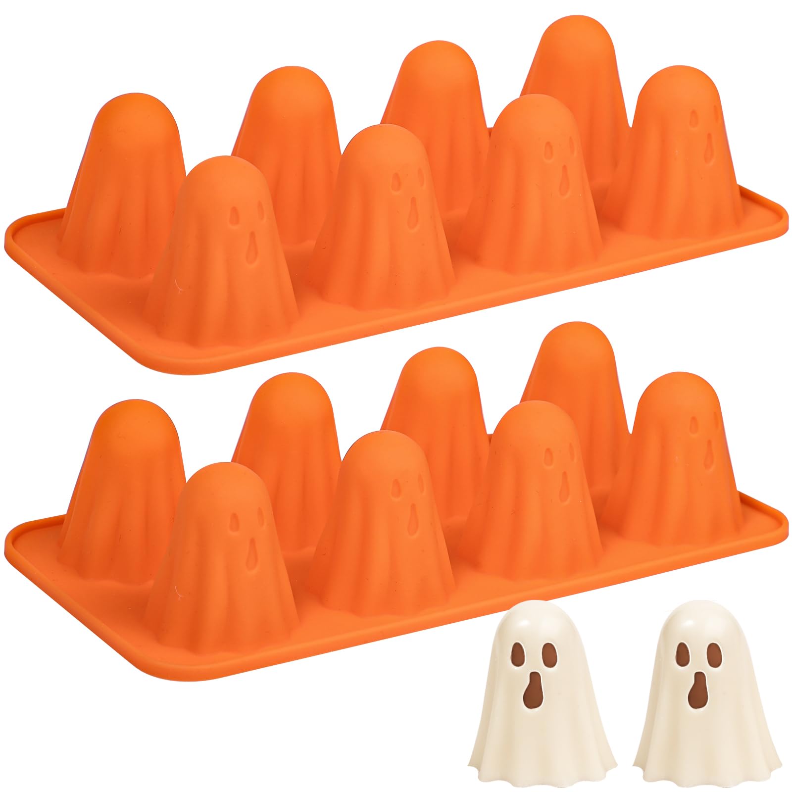 Kamehame Ghost Silicone Mold, 2 Packs Ghost Chocolate Candy Molds Halloween Silicone Molds for Jelly, Chocolate, Candy, Gummy, Crayon, Resin