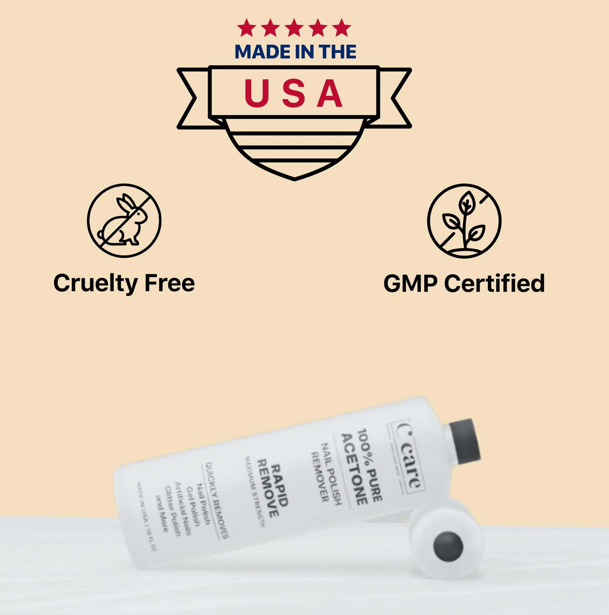 100% Pure Acetone Nail Polish Remover | Professional Quality | Easy To Use | Rapidly Removes Natural, Gel, Acrylic, and Glitter Nails | 8 Fl oz