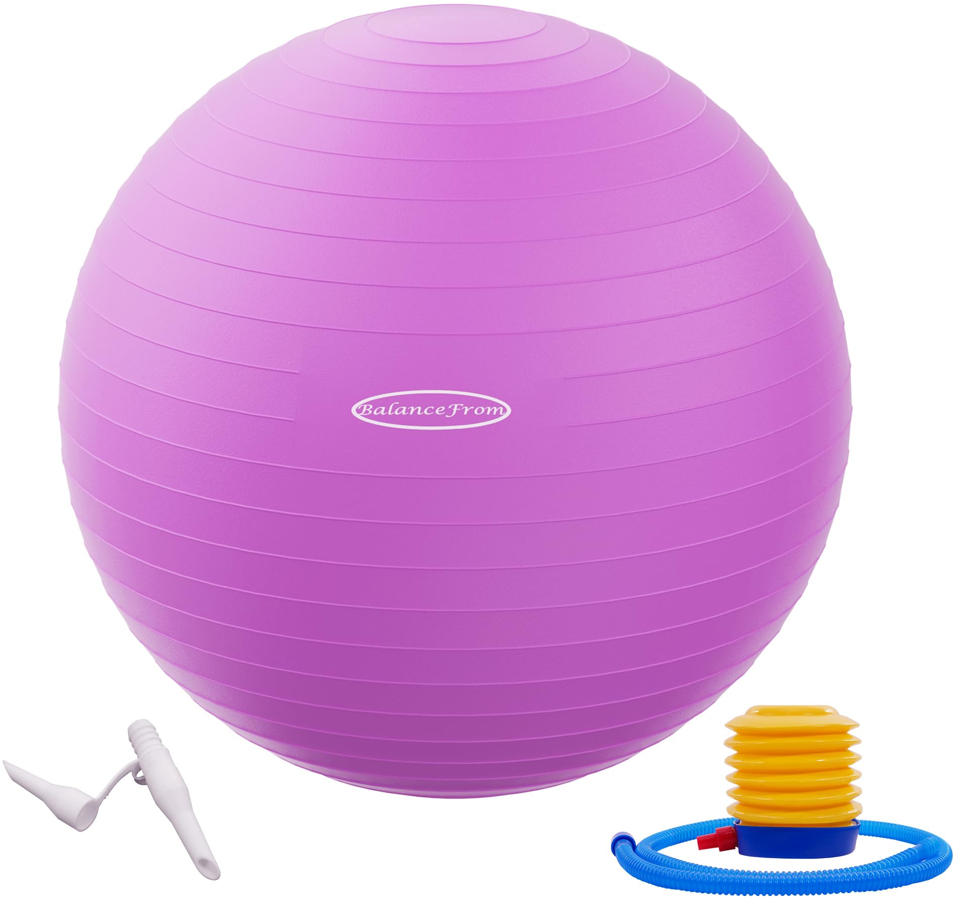 Fitvids Anti-Burst and Slip Resistant Exercise Ball Yoga Ball Fitness Ball Birthing Ball with Quick Pump, 2,000-Pound Capacity, 19-22 inch, M