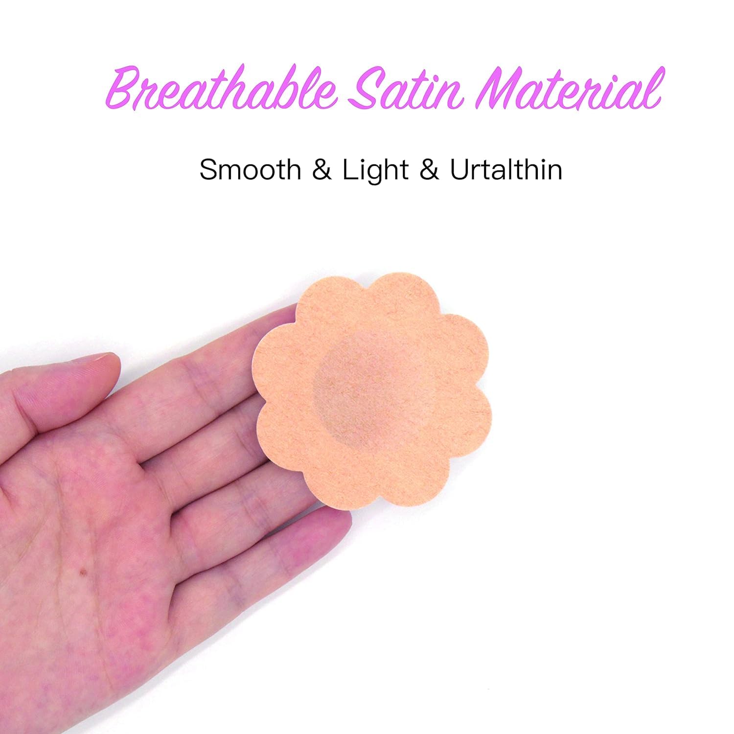 QueenVibes 40 Pieces Breast Covers Nipple Cover Pasties, Disposable Nipple Covers, Bra Pad, Self-Adhesive No Show Bra For Women (Standard 6 cm, Beige)