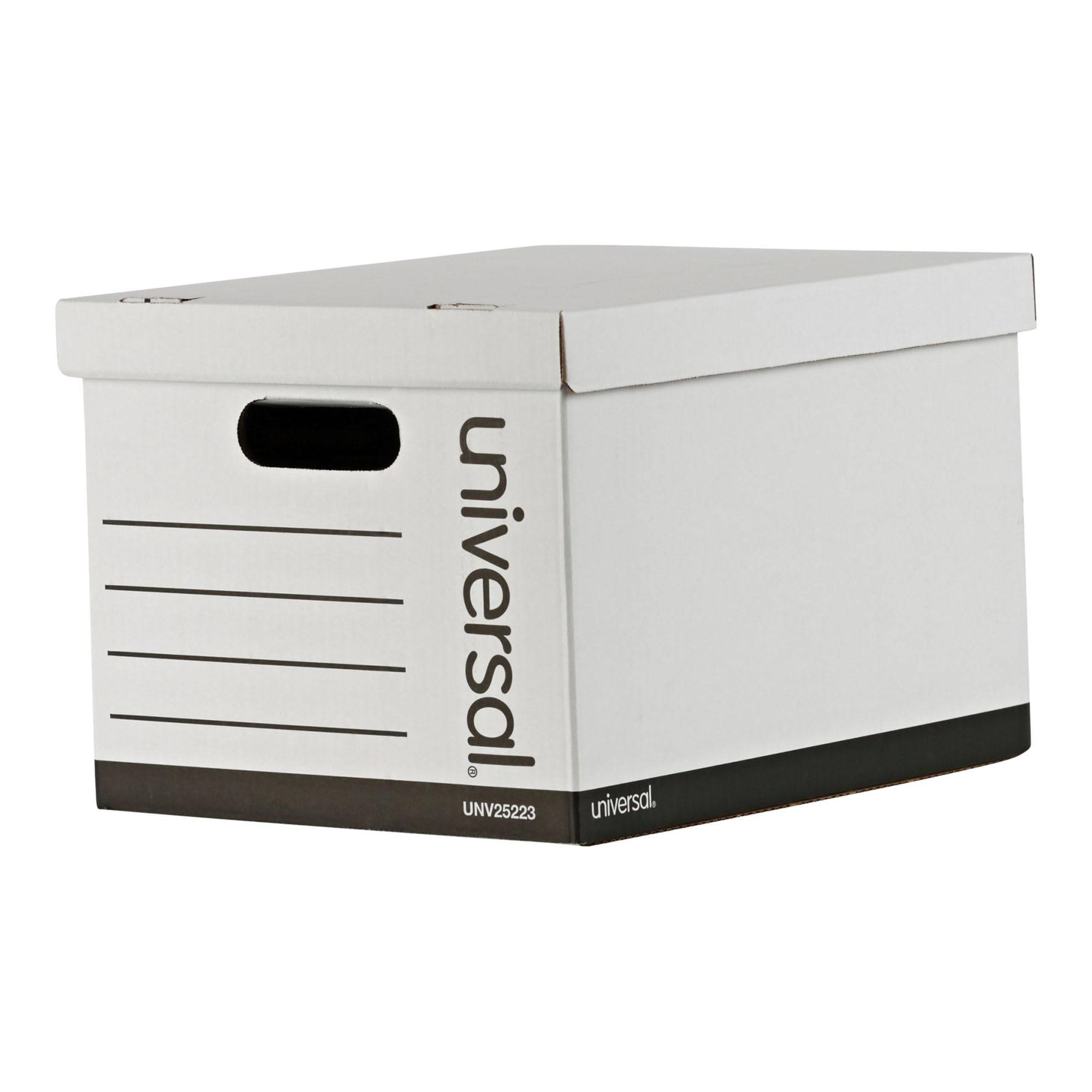 Universal Basic-Duty Economy Record Storage Boxes, 10 Pack, Letter/Legal Files, 12" x 15" x 10", White