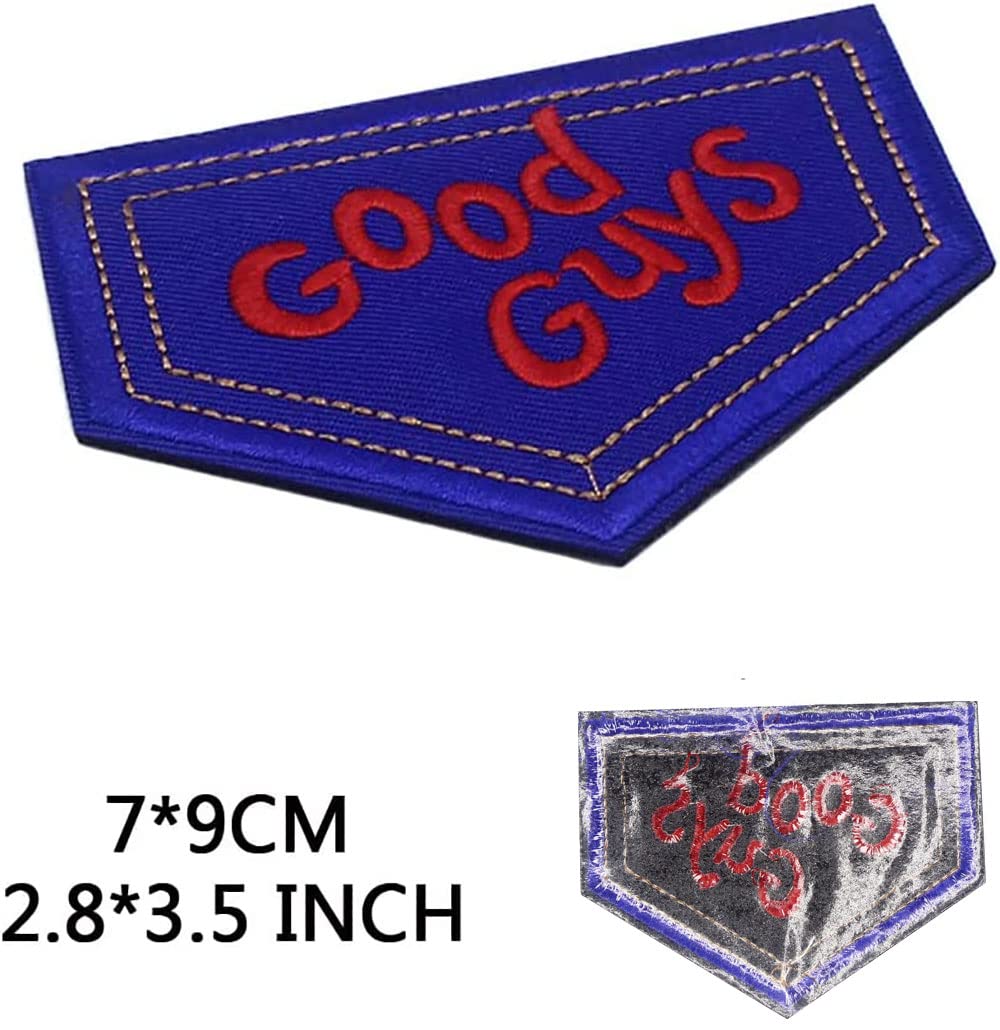 Good Guys Embroidered Iron/Sew on Patch Funny Punk Biker Emblem Gothic Armband Child's Play Badge for Shirts Applique Horror Costume Halloween Cosplay Souvenir