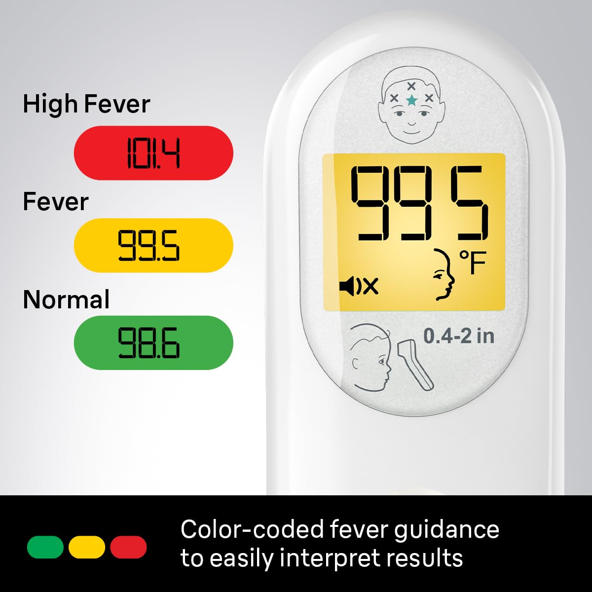 Braun No Touch 3-in-1 Thermometer, Measures Forehead, Liquid and Food Temps, Professional Accuracy and Color Coded Fever Guidance for Babies, Kids, Toddlers and Adults, FSA and HSA Eligible