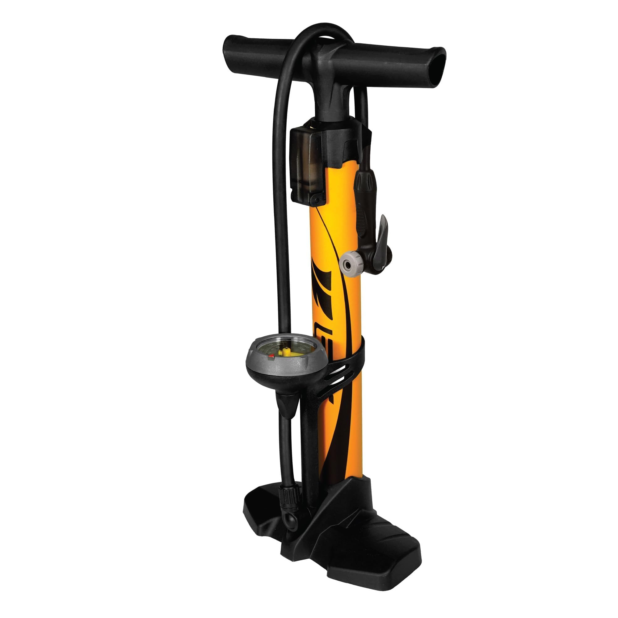 BV Bike Pump out of durable Steel - Bicycle pump 160 PSI high Pressure, Bike Tire Pump 17/24 inch Smart Valve Head, Schrader bike pump with gauge, Automatically Reversible Presta & Schrader, ball pump