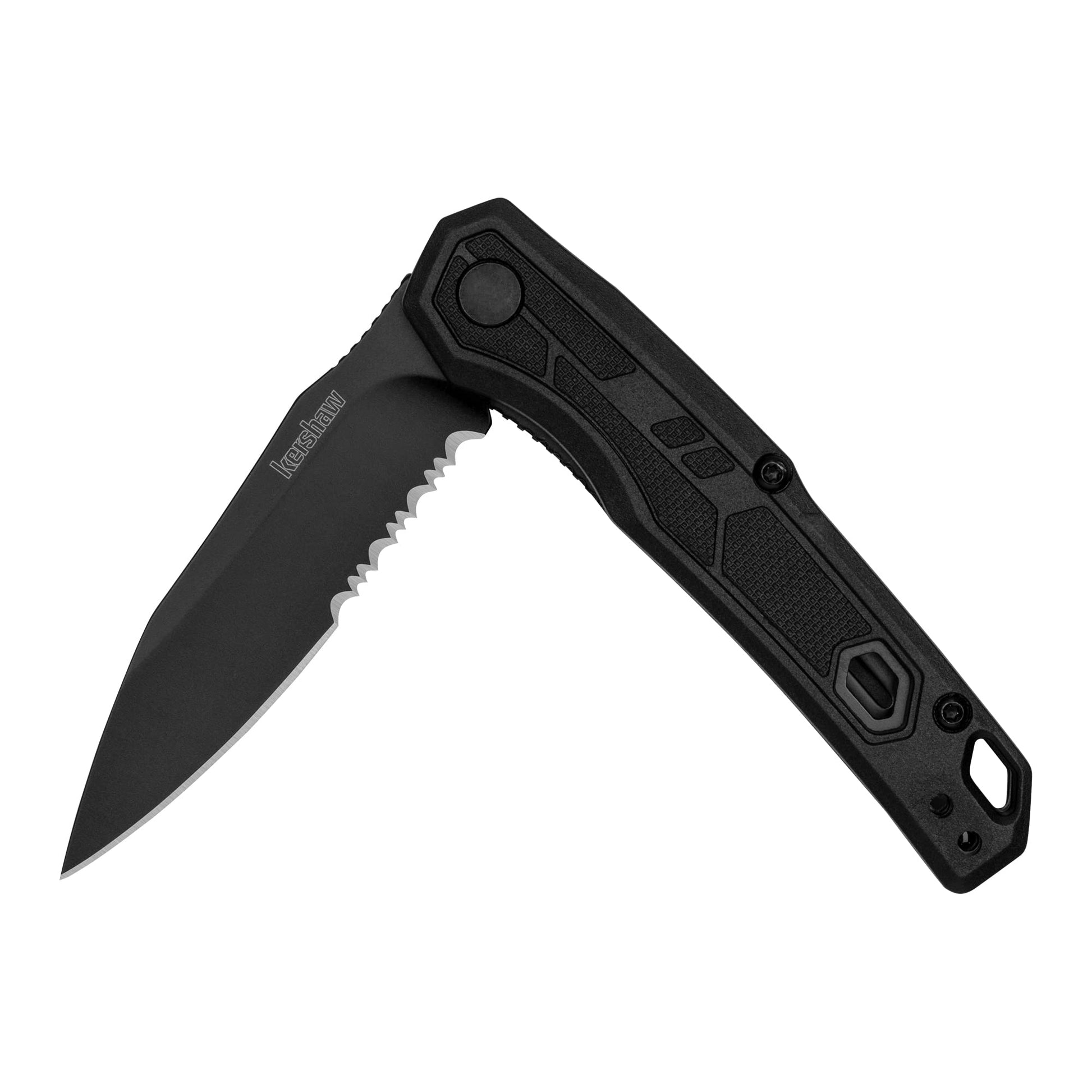 Kershaw Appa Folding Tactical Pocket Knife, SpeedSafe Opening, 2.75 inch Black Blade and Handle, Small, Lightweight Every Day Carry