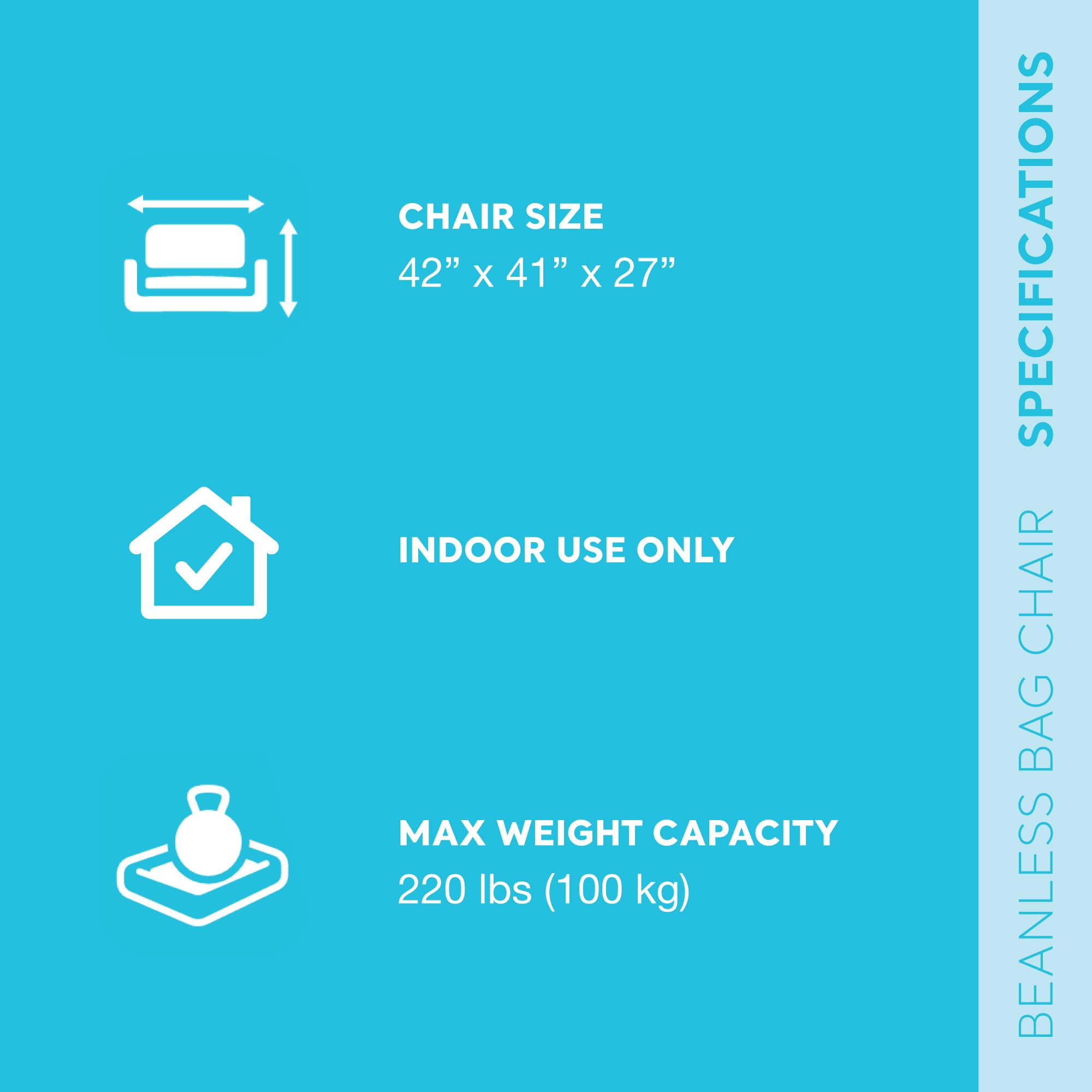 INTEX 68579EP Beanless Bag Inflatable Lounge Chair: Corduroy Textured Flocking – Durable Vinyl – Folds Compactly – 220lb Weight Capacity – 45" x 45" x 28"