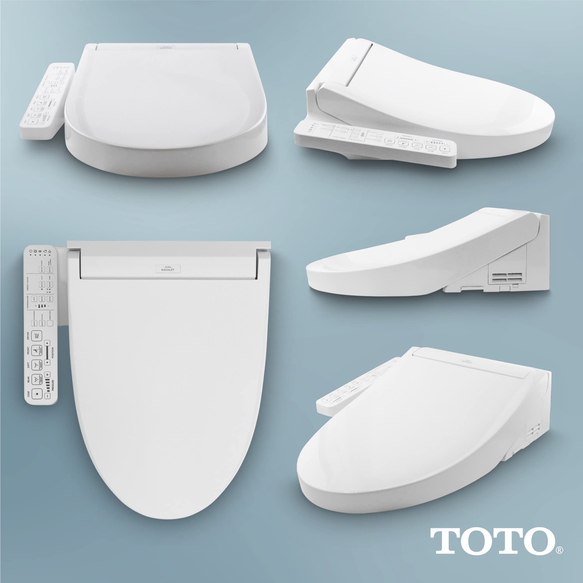 TOTO SW3074#01 WASHLET C2 Electronic Bidet Toilet Seat with PREMIST and EWATER+ Wand Cleaning, Elongated, Cotton White