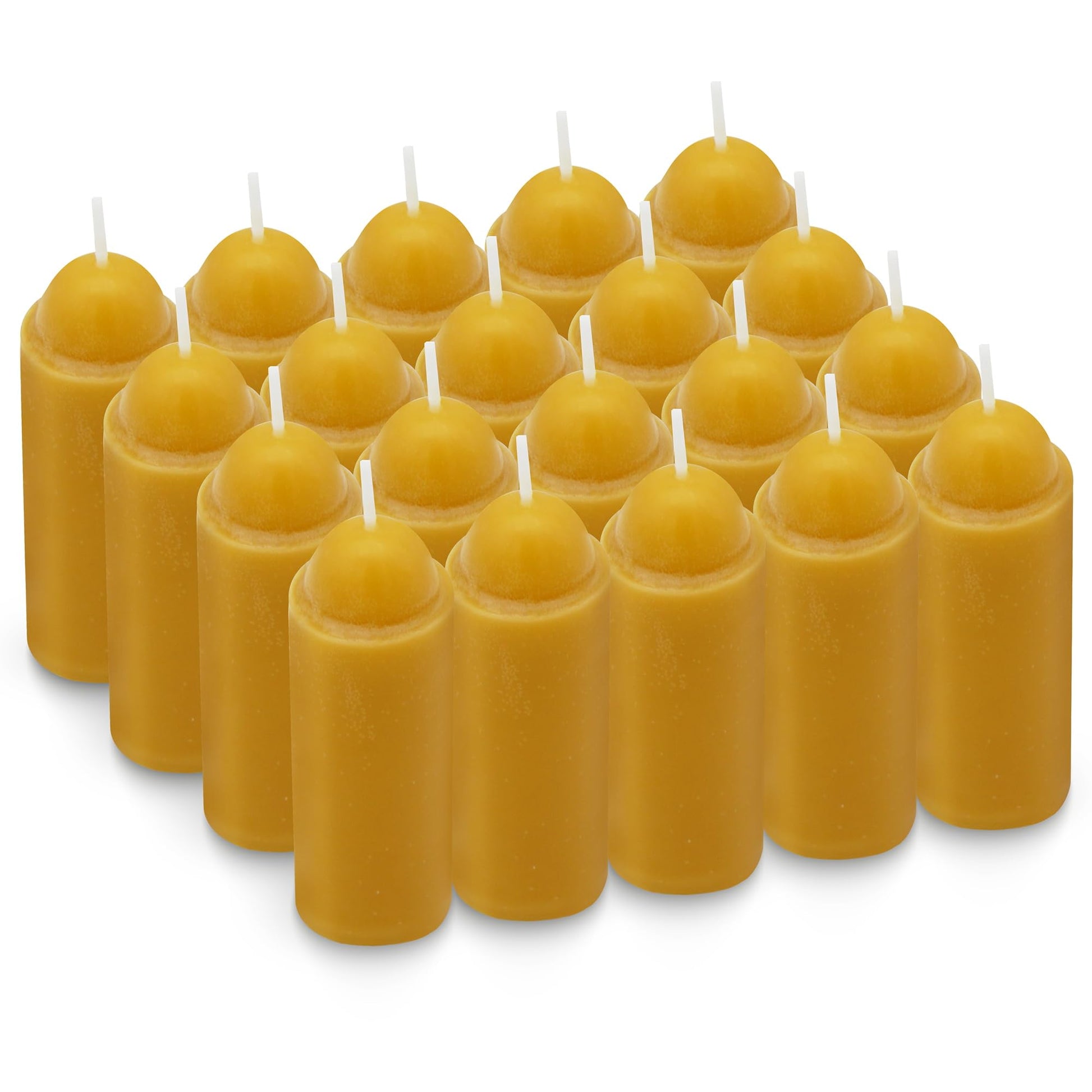 15-Hour Natural Beeswax Candles Compatible with Candle Lanterns - Smokeless Clean Long Lasting Burning for Outdoor, Camping, Emergency, Survival Emergency Preparedness- 20Pack