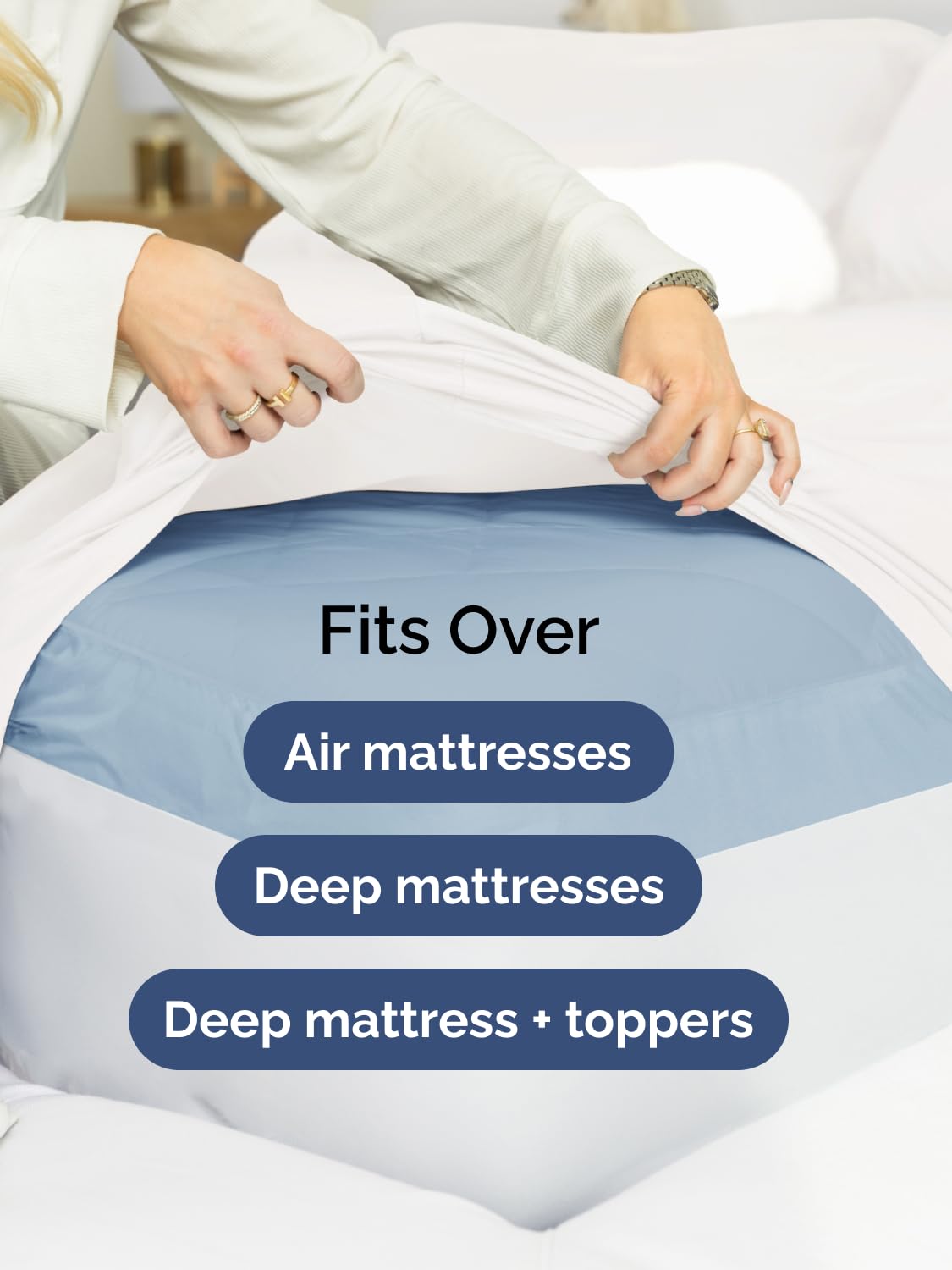 Extra Deep Queen Fitted Sheet - Hotel Luxury Single Fitted Sheet Only - Easily Fits 18 inch to 24 inch Mattress - Ultra Soft, Wrinkle Free w/Extra Deep Pockets - Easy-Care, Breathable & Comfy - White