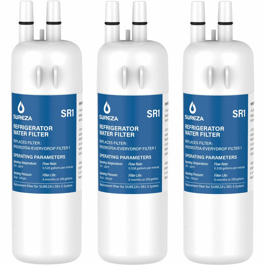 Refrigerator Water Filter Compatible with Everydrop® Filter 1, EDR1RXD1, W10295370A, WHR1RXD1, P8RFWB2L, W10295370, EDR1RXD1B, P4RFWB, Kenmore® 46-9081, 46-9930, 3Pack