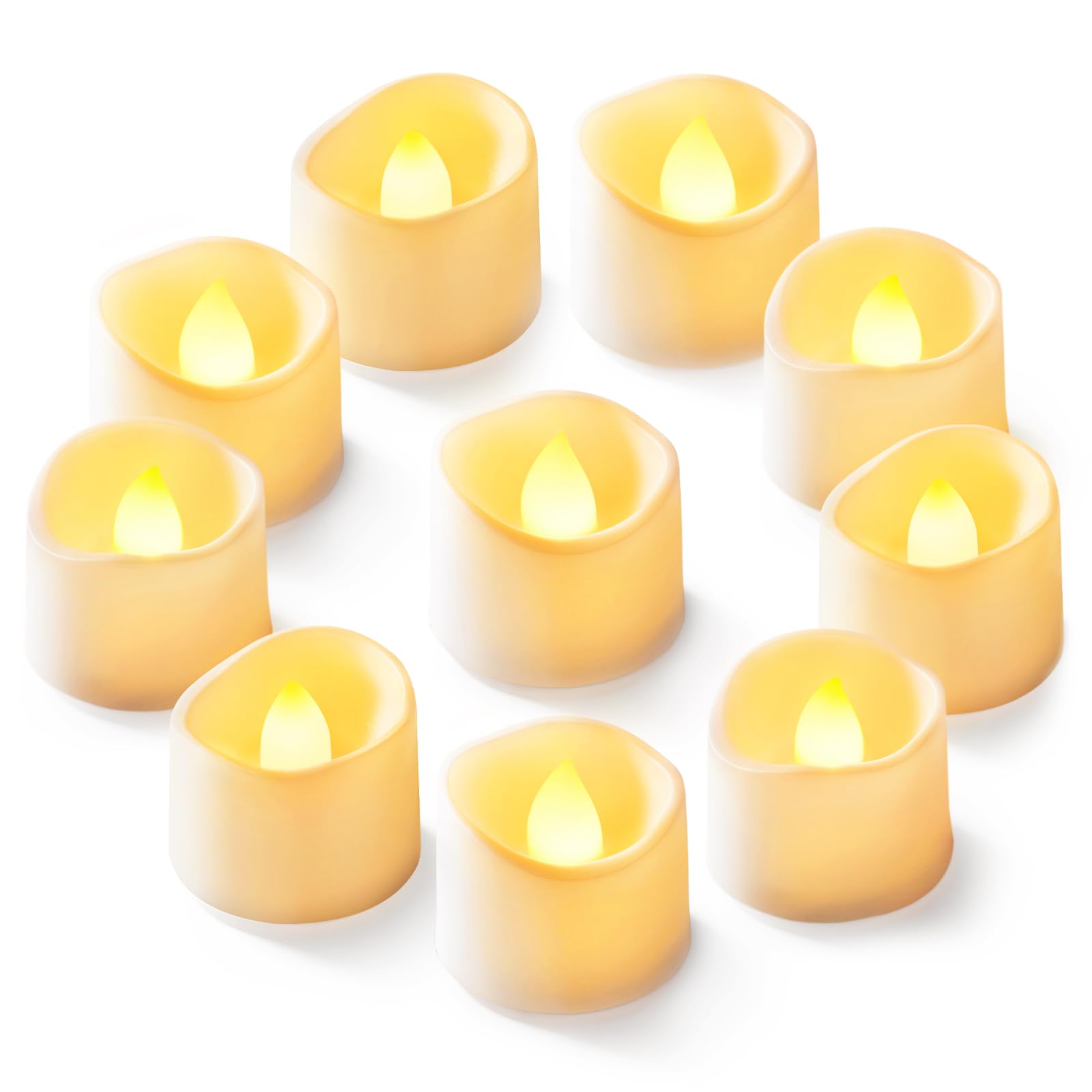Homemory Pure White Flameless LED Tea Lights Candles, 200+Hour Battery Operated Fake Electric Votive Candles TeaLights for Christmas, DIY Mood Lighting, Party, Holiday, Funeral, Home Decor, 12-Pack