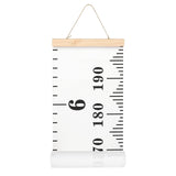 Mibote Baby Growth Height Chart Handing Ruler Wall Decor for Kids, Canvas Removable Height Growth Chart 79" x 7.9" (Black & White)