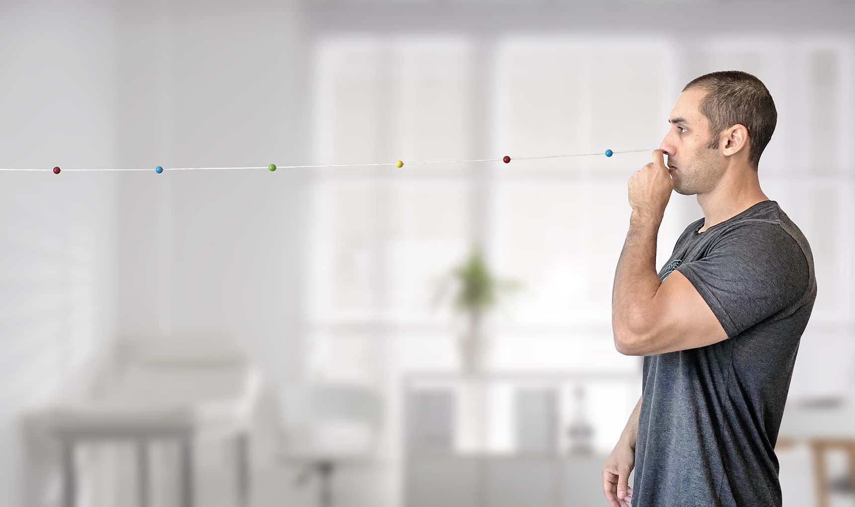 Brock String - Vision Convergence Training - Convergence Insufficiency Tool - Train Vision, Athletic Performance, and More!, White, 6 foot