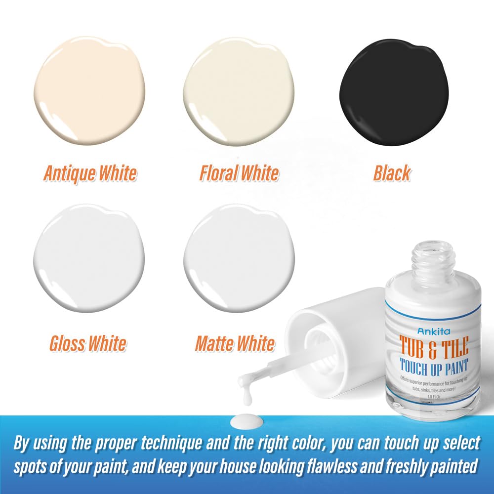 Specialty Tub and Tile Paint, High-Gloss White Tub Paint for Bathtub, Quick-Dry Porcelain paint for Scratches & Chips on Porcelain, Acrylic, Enamel, Cast Iron, Bathtubs, Tiles, Sinks and Toilets(White)