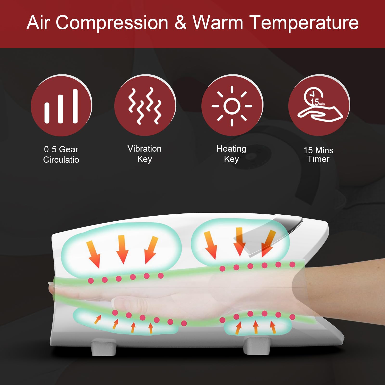 Xllent Gifts for Women,White Elephant Gifts for Adults - Hand Massager with Compression & Heating,Birthday Christmas for Men Women,Electric Hand Massager for Arthritis and Carpal Tunnel(White)