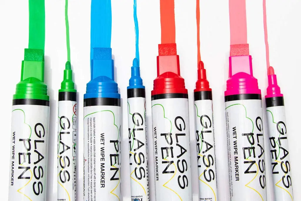 Glass Pen Window Marker: Liquid Chalk Pens for Glass, Whiteboard Markers with Washable Paint - Graduation, Car Windows, Mirror Pen, Storefront, Wedding, Parade, Party & Holiday (White, Jumbo Tip)