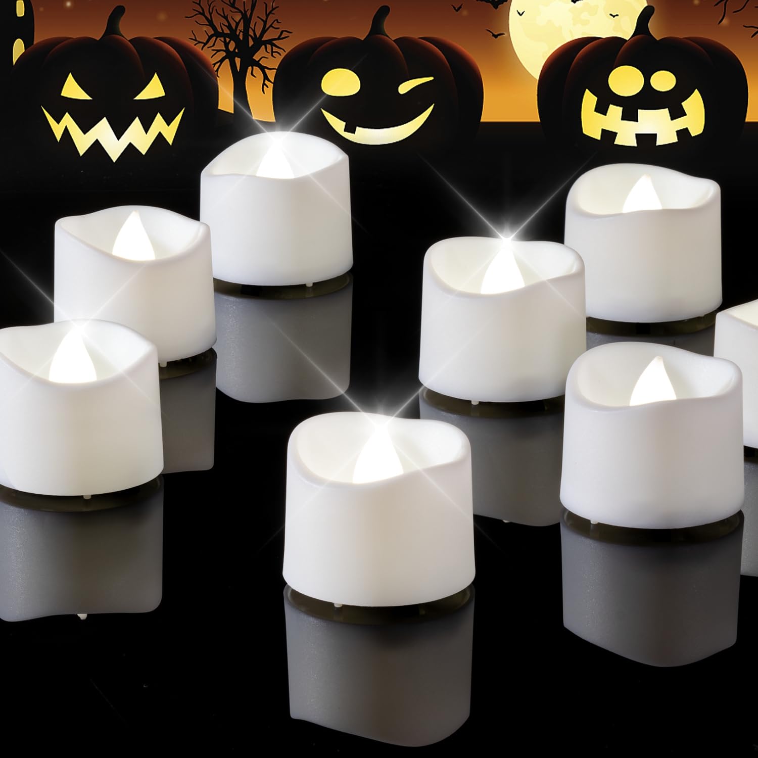 Homemory Pure White Flameless LED Tea Lights Candles, 200+Hour Battery Operated Fake Electric Votive Candles TeaLights for Christmas, DIY Mood Lighting, Party, Holiday, Funeral, Home Decor, 12-Pack