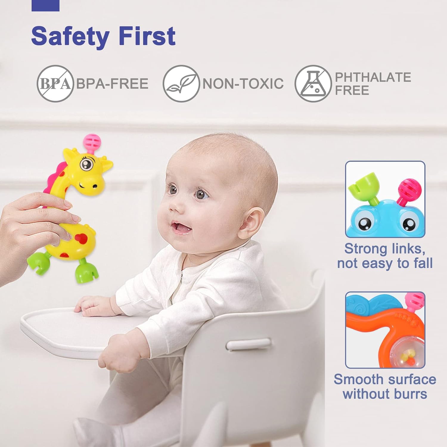 AZEN 18Pcs Baby Toys 6 to 12 Months, Baby Rattles 6-12 Months, Newborn Infant Toys 6-12 Month