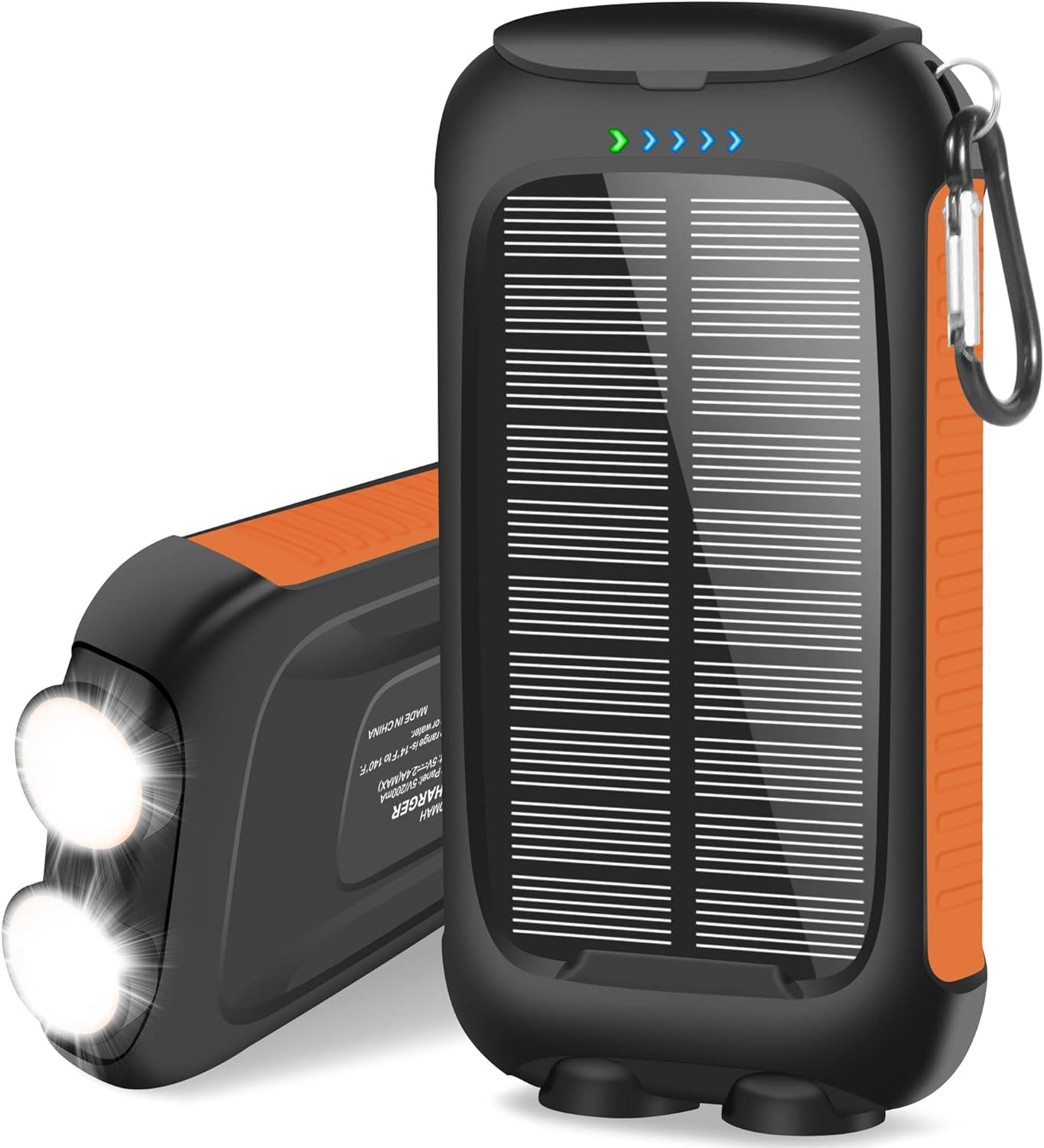 Solar Charger,38800mAh Portable Solar Power Bank,Waterproof External Backup Battery Power Pack Charger with USB C/LED Flashlights Compatible with iPhone,Tablet,Android,Suitable for Outdoor Camping