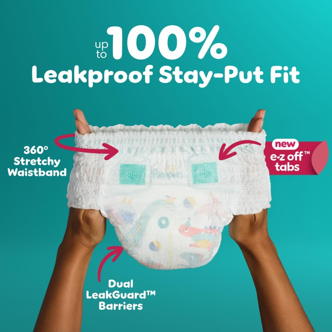Pampers Diapers - Cruisers 360 - Size 6, 104 Count, Babyproof up to 100% Leakproof Pull-On Diaper