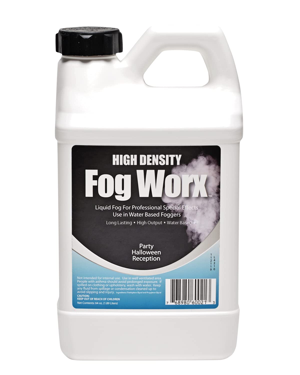 FogWorx Extreme High Density Fog Juice Gallon - Long Lasting, High Output, Odorless Water Based Fog Machine Fluid - for 400 Watt to 1500 Watt Machines