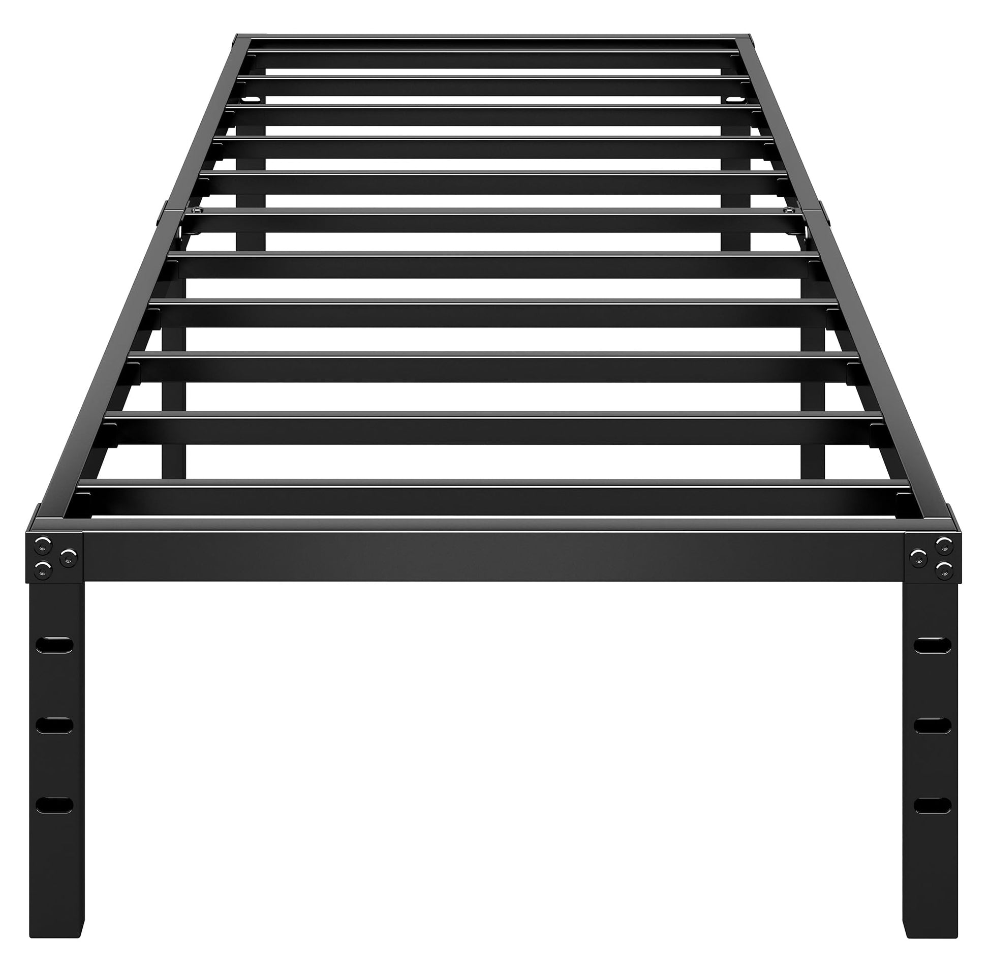 HLIPHA Metal Platform Bed Frame 14 Inch Tall,No Box Spring Needed,Twin Size Bed with Heavy Duty Strong Support Slats,Easy to Assemble,Black