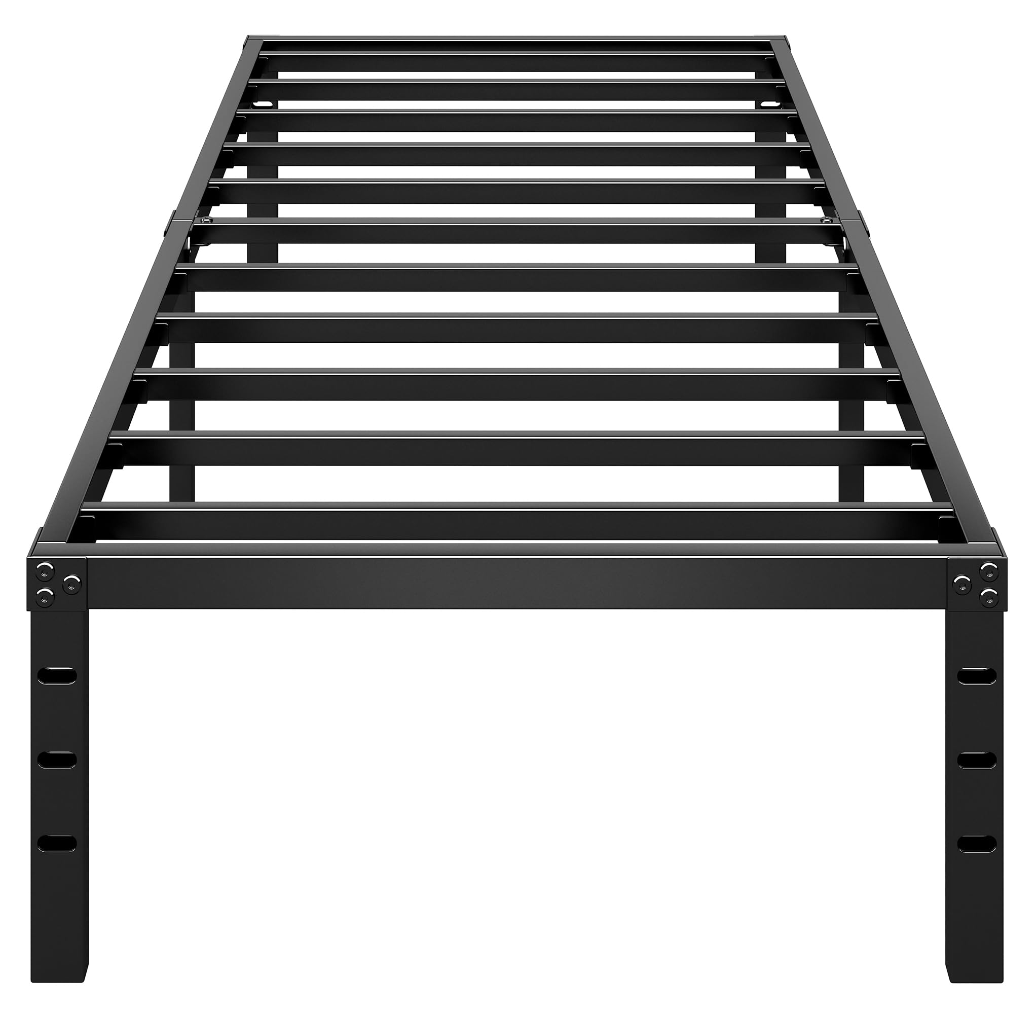 HLIPHA Metal Platform Bed Frame 14 Inch Tall,No Box Spring Needed,Twin Size Bed with Heavy Duty Strong Support Slats,Easy to Assemble,Black