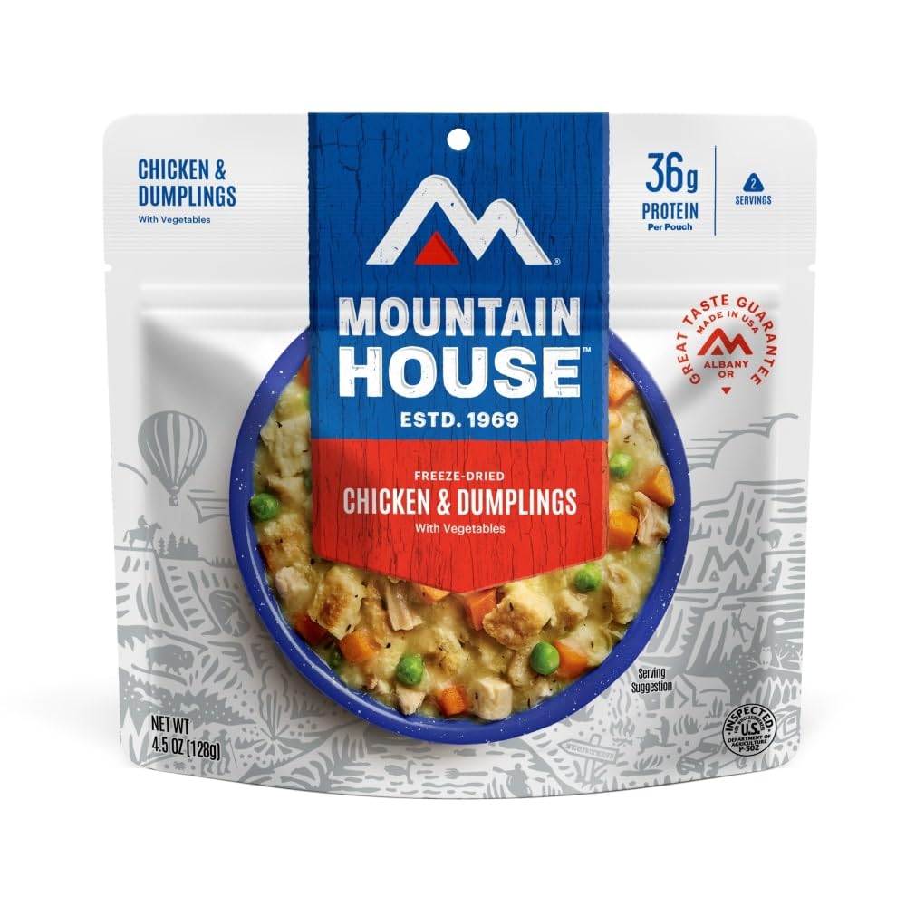 Mountain House Hähnchen & Knödel | Gefriergetrocknete Rucksack- & Campingnahrung | 2 Portionen