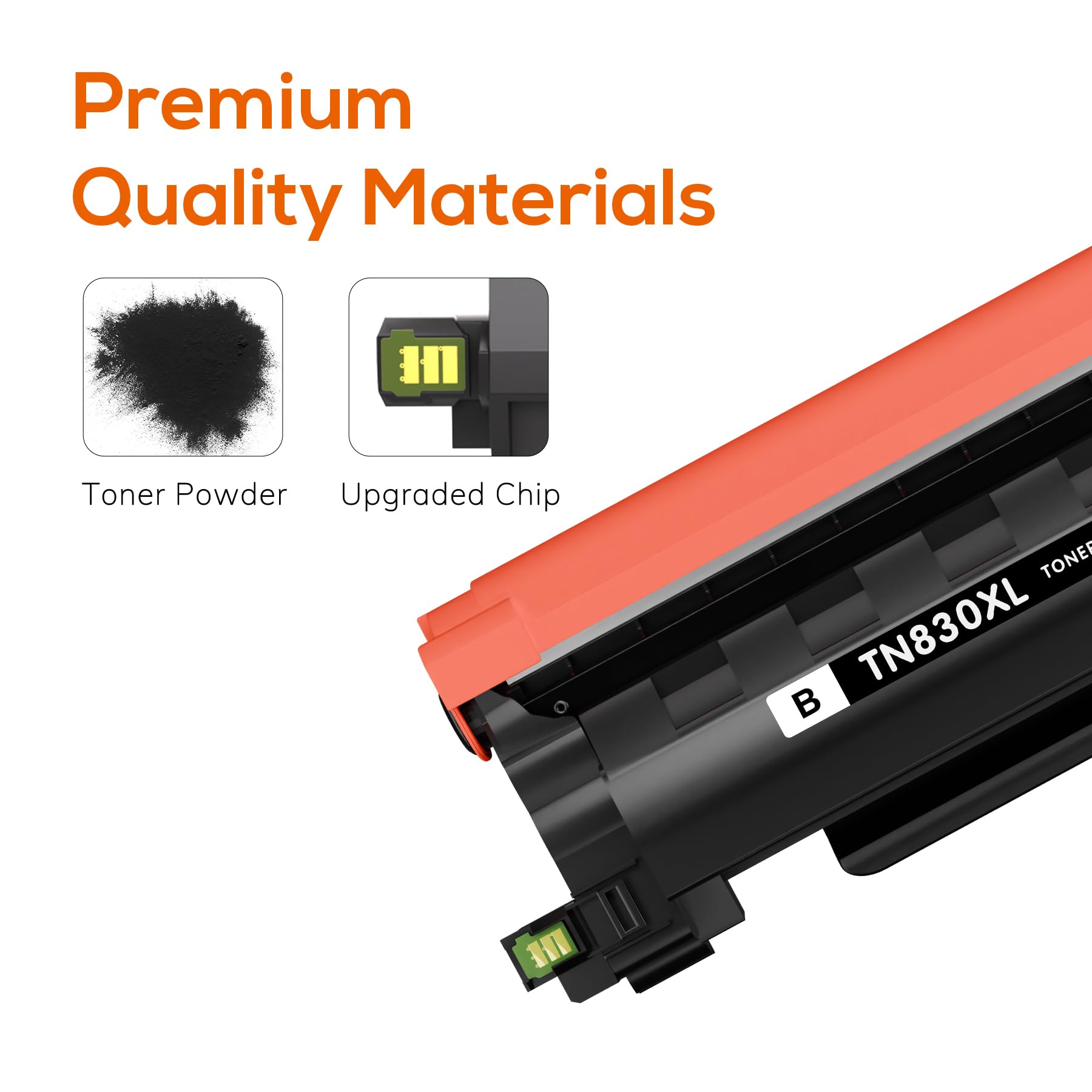 Jeostarky Compatible TN830XL Toner Replacement for Brother TN830XL TN830 XL Toner use with HL-L2460DW HL-L2405W HL-L2400D HL-L2480DW MFC-L2820DW MFC-L2760DW DCP-L2640DW MFC-L2900DW (Black,2 Pack)
