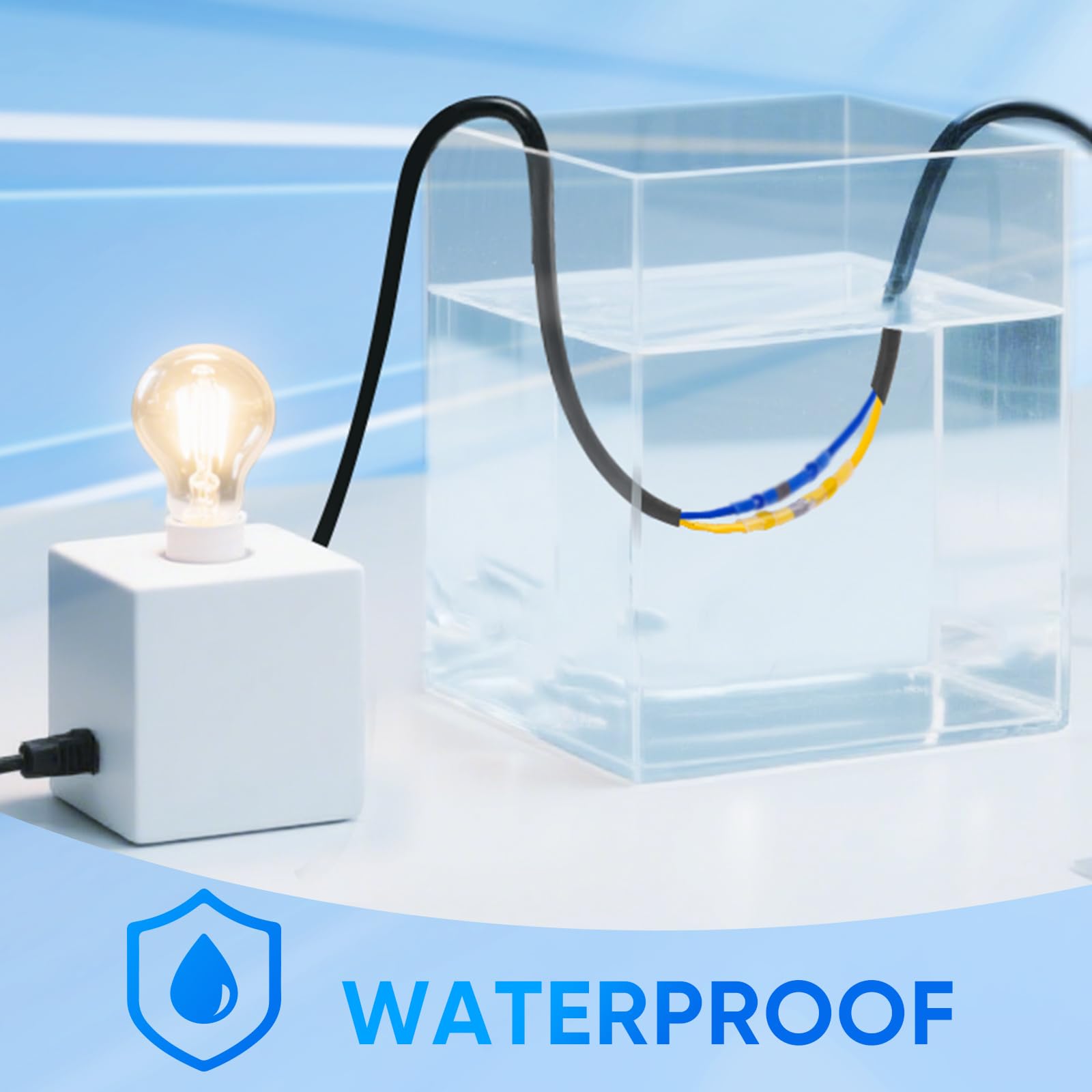 TICONN 150 PCS Solder Seal Wire Connectors, Heat Shrink Butt Connectors, Waterproof and Insulated Electrical Wire Terminals, Butt Splice (150PCS)