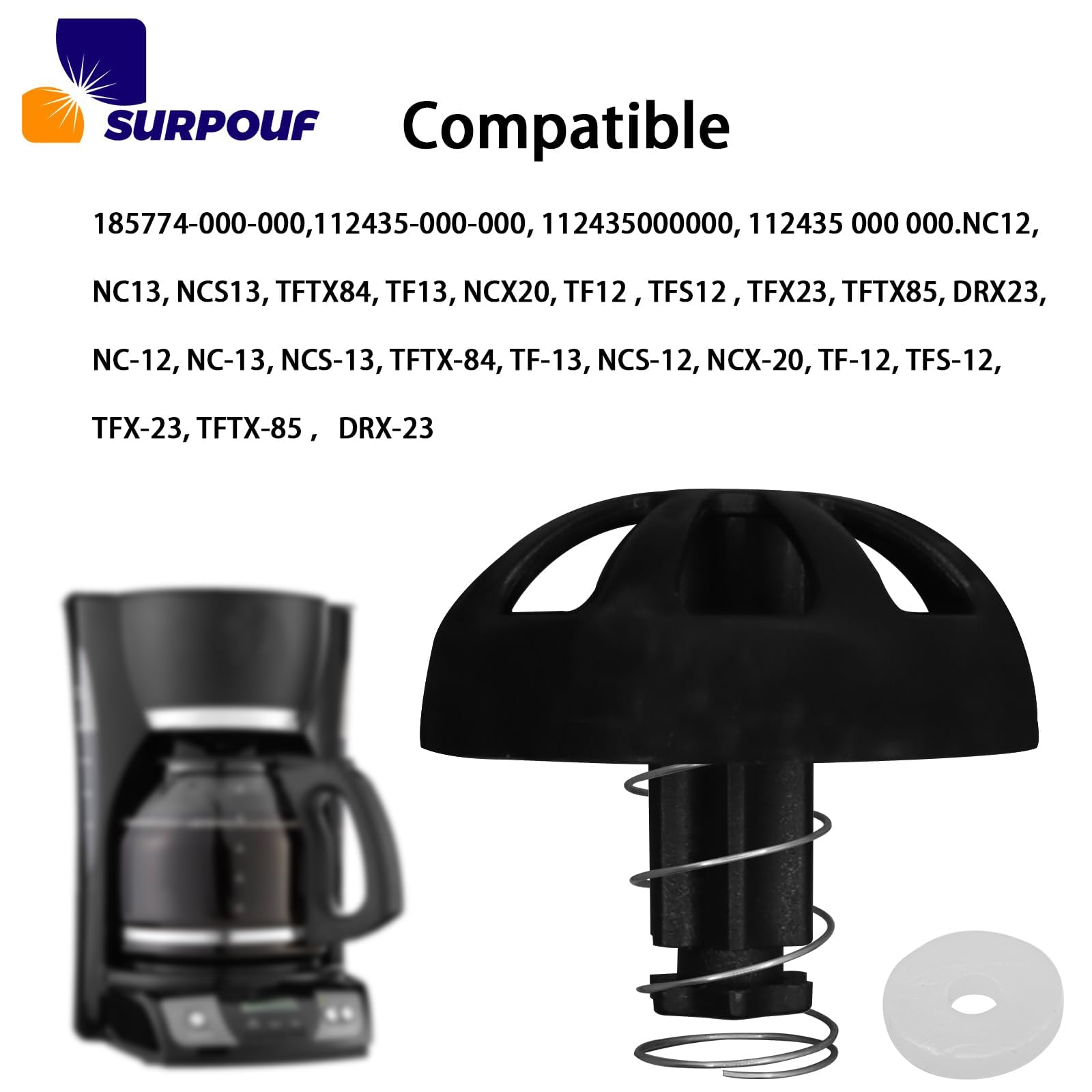 2-Pack Coffee Replacement Brew Basket Spring Loaded Stopper Kits Fits For Mr. Coffee Black and Decker Hamilton Cuisinart coffee maker parts, Parts Number 990117900 990237500 Coffee Machine Accessory