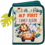 Urban Kiddy™ Baby's My First Family Album | Soft Photo Cloth Book Gift Set for Newborn Toddler & Kids (Safari)