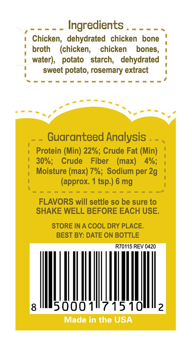 BEAUMONT BASICS Flavors Food Topper and Gravy for Dogs - Chicken Recipe with Bone Broth, 3.1 oz. - Natural, Grain Free - Perfect Kibble Seasoning Treat Mix for Picky Dog or Puppy