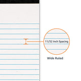 Amazon Basics Narrow Ruled Lined Writing Note Pad, 5 inch x 8 inch, Canary, 600 Count (12 Packs of 50)