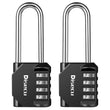 2 Pack disecu 2.6 Inch Long Shackle Combination Lock, 4 Digit Outdoor Waterproof Padlock for School Gym Locker, Sports Locker, Storage Unit, Gate, Fence, Toolbox (Black)