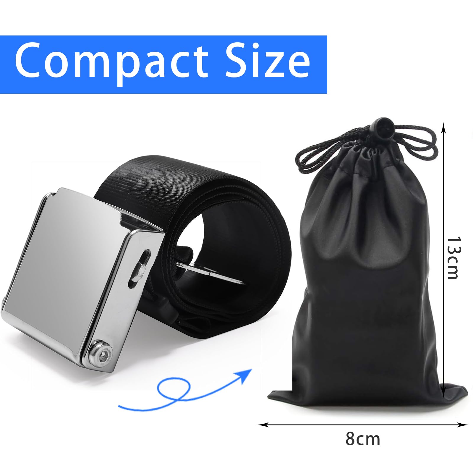 Coolrunner Airplane Seat Belt Extender, Adjustable 7-32" Airplane Seatbelt Extender Fits Most Airlines Free Carrying Case Black(Cannot be Used for a Car)