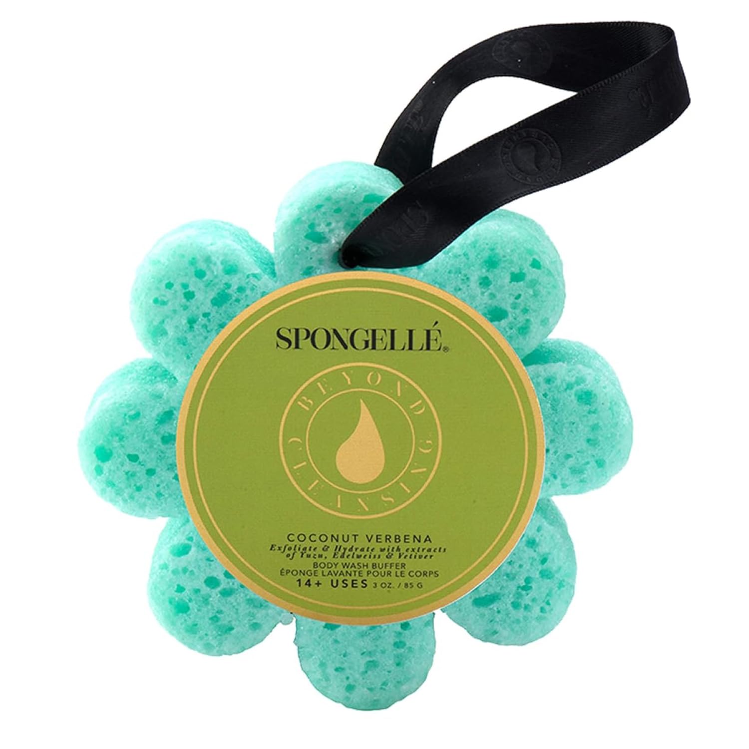 Spongelle Freesia Pear Wild Flower Buffer Body Scrubber | Bath & Shower Loofah for Women | Exfoliator with Body Wash Infused Sponge | 14+ uses