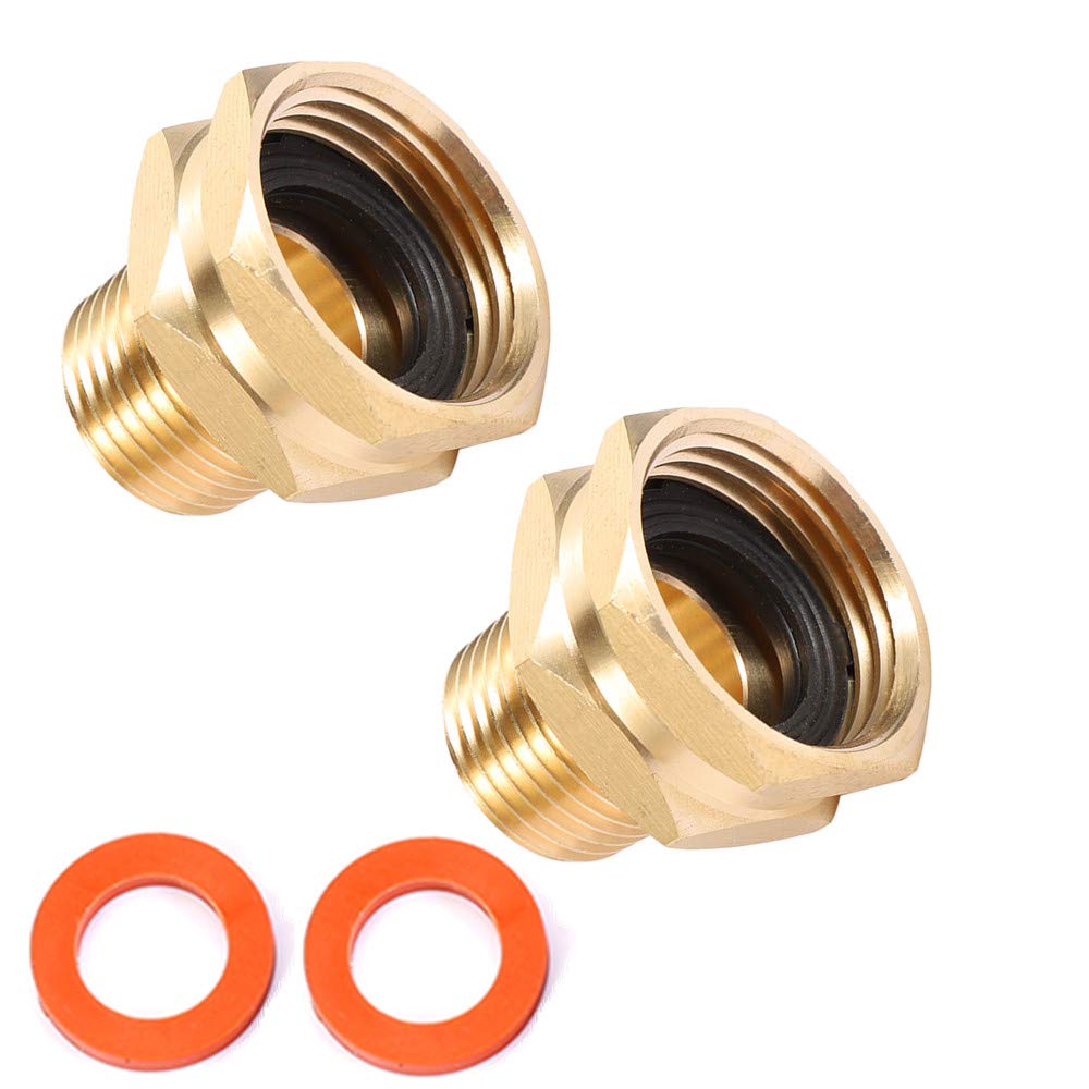 Brass Garden Hose Adapter, 3/4” GHT Female x 1/2” NPT Male Connector,GHT to NPT Adapter Brass Fitting,Brass Garden Hose to Pipe Fittings Connect 2pcs